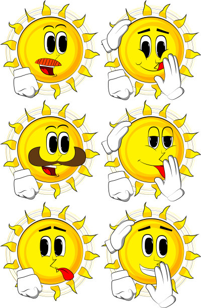 卡通太阳安慰另一个太阳。图片下载