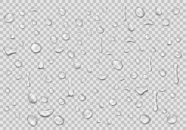水滴透明的背景。干净的凝结。真实的水背景矢量插图素材图片