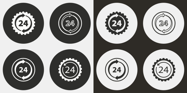 24小时服务 - 矢量图标图片下载