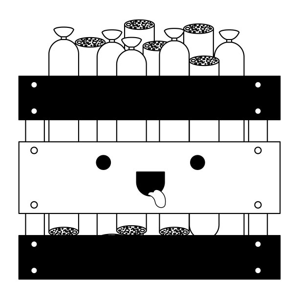 可爱的木制篮子，黑色的剪影香肠图片下载