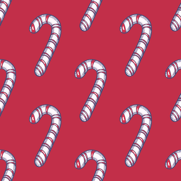 糖果藤手绘无缝图案背景。向量图片下载