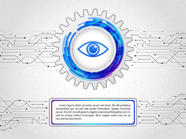 灰色背景上的未来派电路板。图片下载