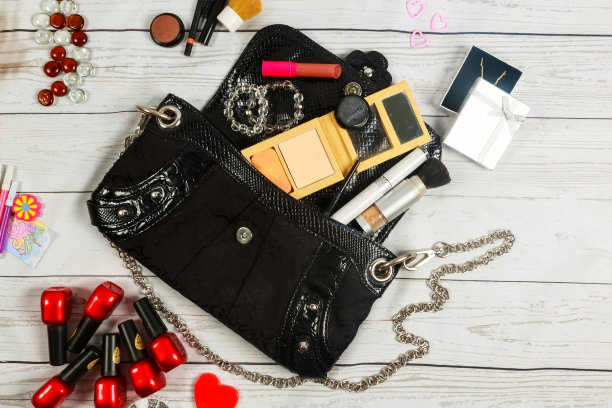 指甲，化妆，笔记本，包包，镜子，女人，女人的东西图片下载