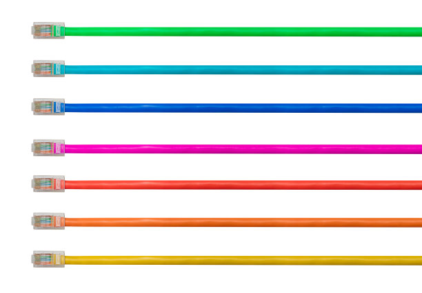 5类电缆的隔离排列，以说明互联网连接图片下载