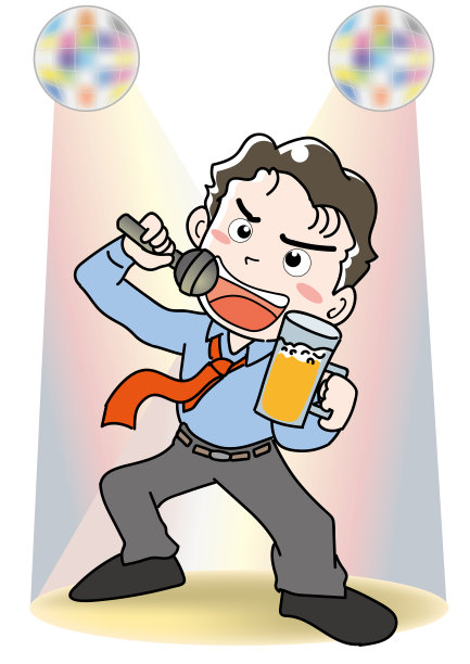 唱卡拉ok形象-员工图片下载