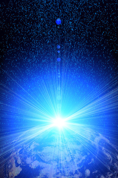 三维地球和宇宙空间恒星轨道构成了一个抽象的背景，其中蕴含着数据交换和全球网络的概念和思想图片下载