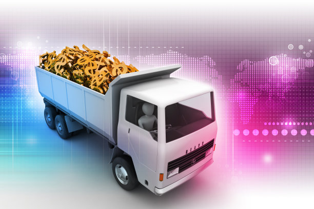 装载美元的卡车图片下载