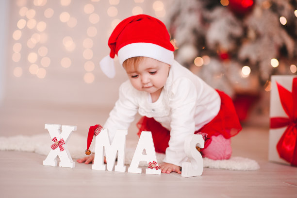 有圣诞标志的婴儿图片下载