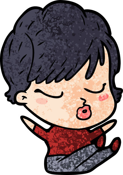 闭着眼睛的卡通女人图片下载