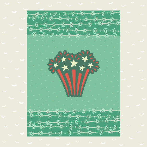 圣诞和新年复古华丽的框架与烟花象征图片下载