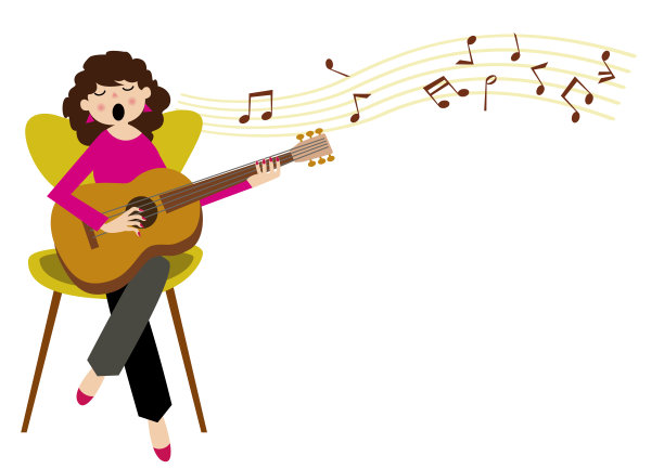 音乐剪辑艺术。吉他。吉他手。音乐场景。图片下载