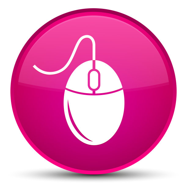 鼠标图标特殊的粉色圆形按钮图片下载