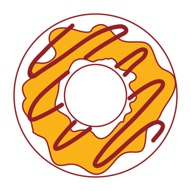 奶油甜甜圈与釉色部分剪影图片下载