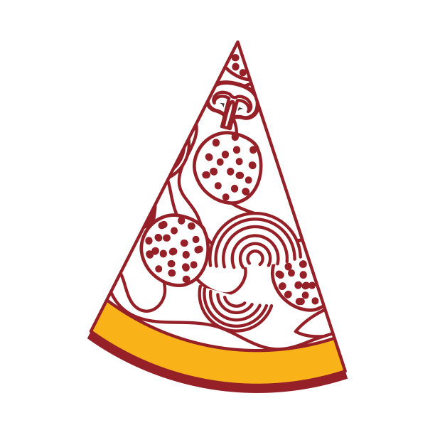 彩色披萨切片剪影图片下载