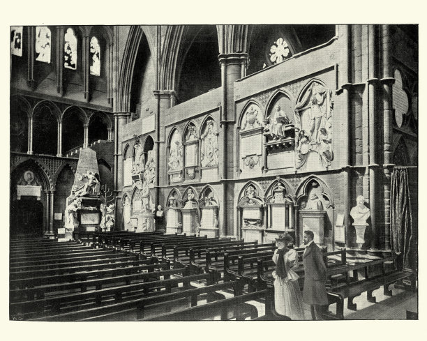 诗人角，威斯敏斯特大教堂，19世纪图片下载