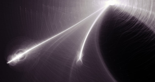 白色抽象线曲线粒子在黑暗的背景图片下载