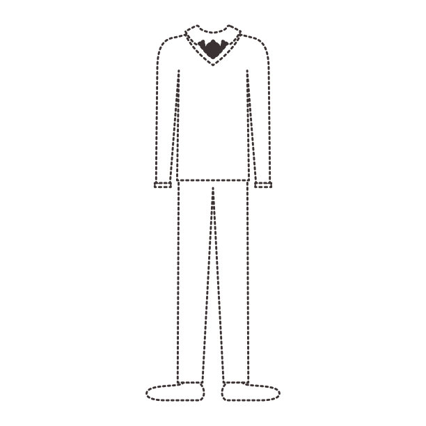 男性的衣服，毛衣，长裤和鞋子在黑色的斑点轮廓图片下载