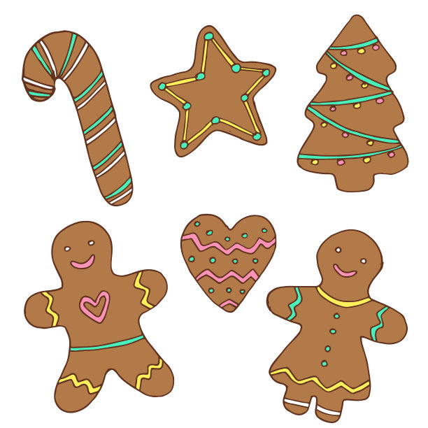 圣诞节姜饼饼干装饰套装图片下载