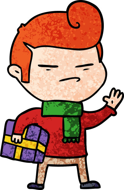 剪着时髦发型的卡通酷小伙图片下载