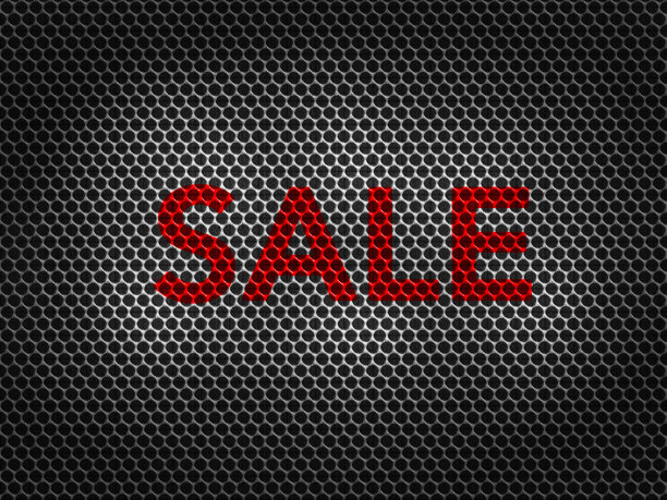 黑色金属网格背景与销售字图片下载