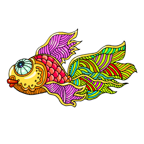 卡通漫画海洋或河流的鱼图片下载