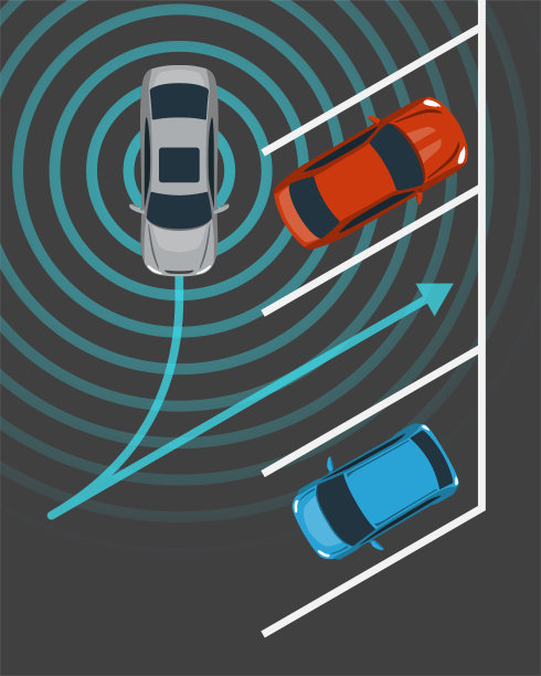 自动停车俯视图。图片下载
