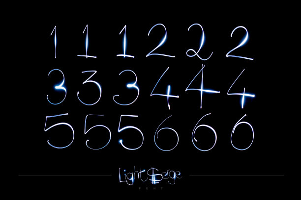 轻画字母-轻哔布号码123456。图片下载