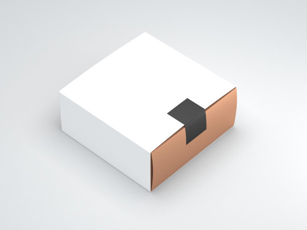 金色盒子包装与黑色贴纸和白色封面图片下载