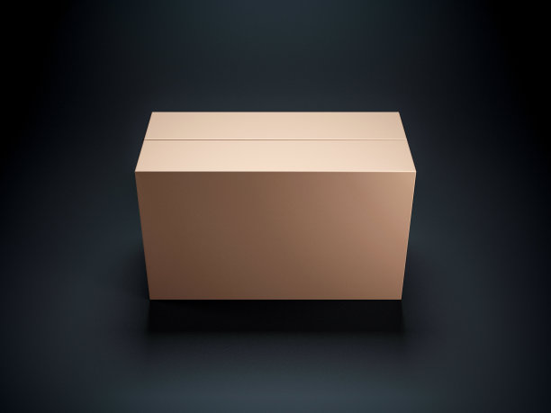 金色盒子模型在黑暗的背景图片下载
