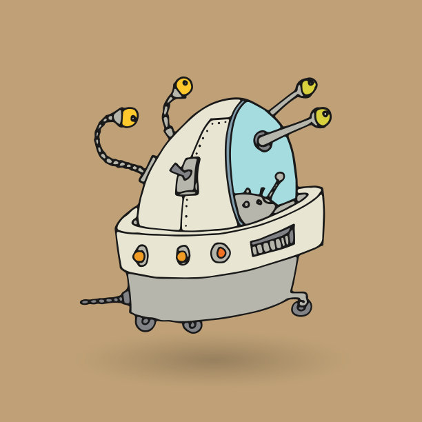 可爱的机器人涂鸦画图片下载