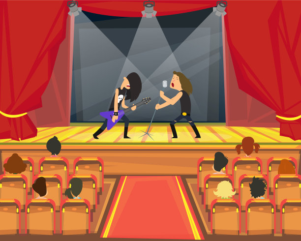 摇滚音乐家在舞台上的表演。图片下载