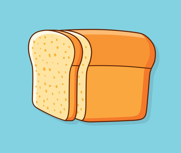 半条面包和切片。图片下载