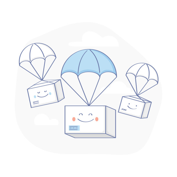 快速递送服务，包裹递送-矢量插图素材图片