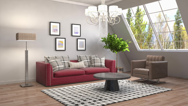 室内客厅。三维演示图片下载