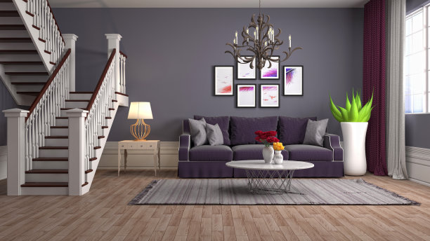 室内客厅。三维演示图片下载