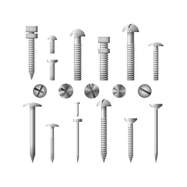 一套钢紧固件。设备工作。图片下载