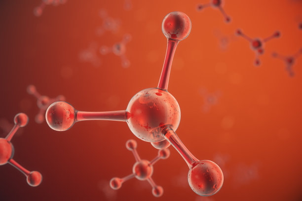 3D原子结构插画：科学或医学背景banner宣传单素材图片