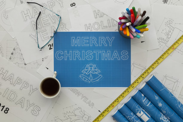 圣诞快乐蓝图图片下载