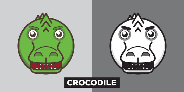可爱鳄鱼矢量插图图片下载