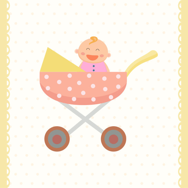 推着婴儿的婴儿车。平面设计。图片下载