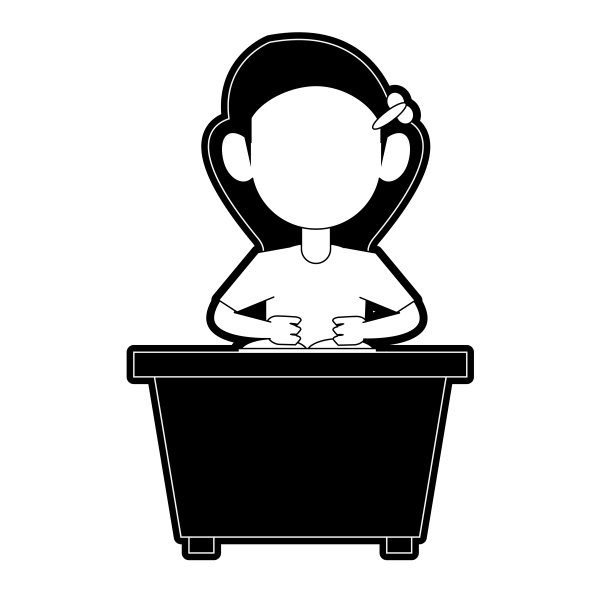 女学生在书桌上图片下载