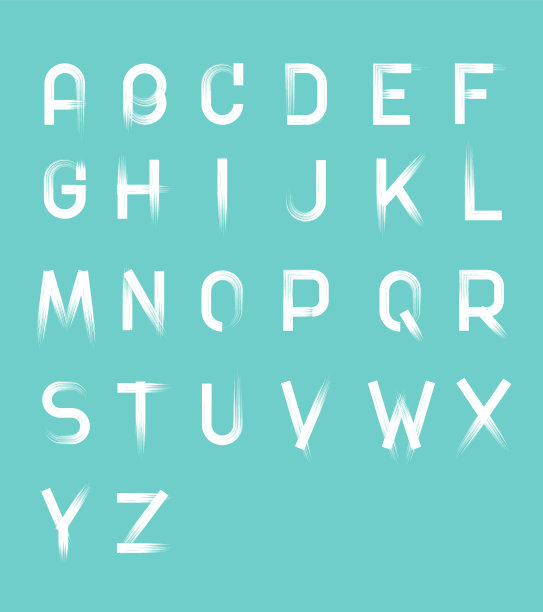 白色字母文本在干笔刷徒手风格在蓝色图片下载