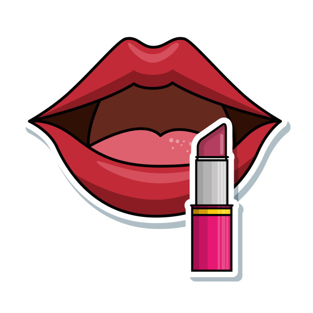 波普艺术风格的口红图片下载