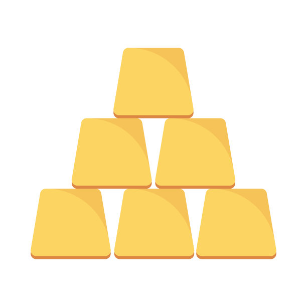 金条平面矢量图标图片下载