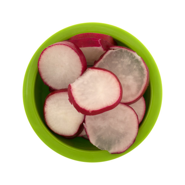 把萝卜切在一个绿色的小碗里图片下载