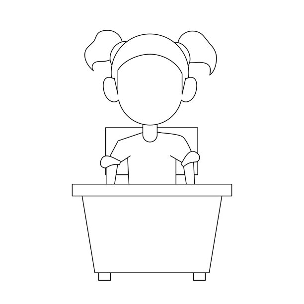 女学生在书桌上图片下载