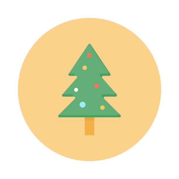 圣诞树平面矢量图标图片下载