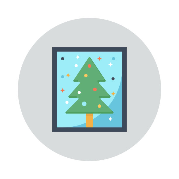 圣诞贺卡平面矢量图标图片下载