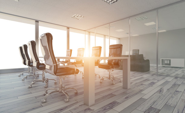 现代办公内阁。会议室。3 d渲染。,日落。图片下载