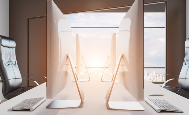 现代办公内阁。会议室。3 d渲染。日落图片下载